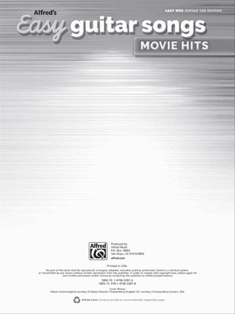 Alfred's Easy Guitar Songs -- Movie Hits Easy Guitar scores gallery preview page 2