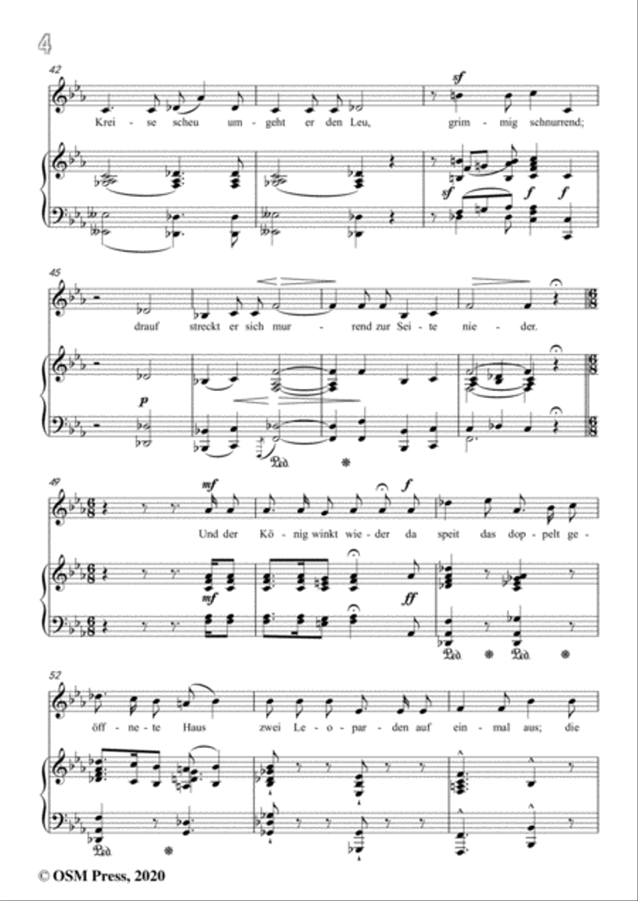 Schumann-Der Handschuh,Op.87,in C Major,for Voice&Piano Voice scores gallery preview page 6