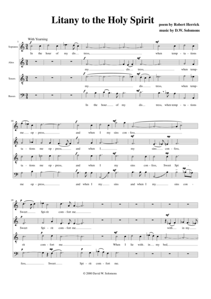 Litany to the Holy Spirit for choir - SATB (with splits) image number null