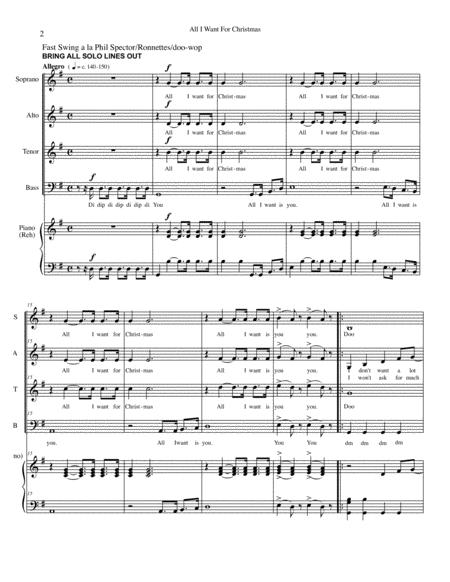 All I Want For Christmas Is You (SATB acapella) image number null
