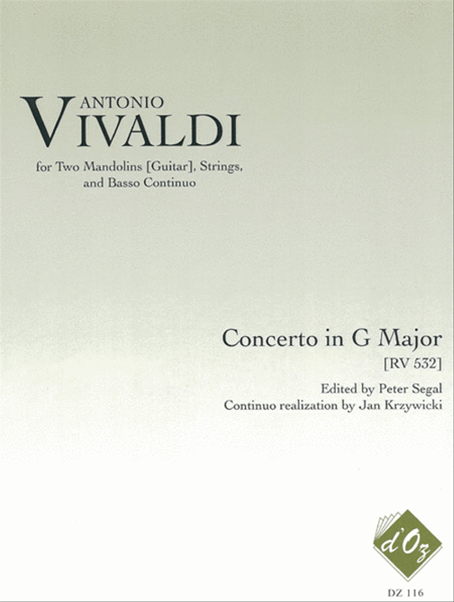 Concerto in G Major RV 532, 2 cahiers