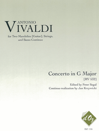 Book cover for Concerto in G Major RV 532, 2 cahiers