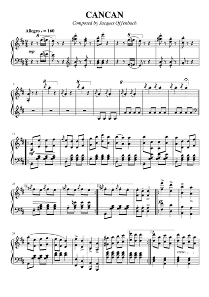Can Can by Jacques Offenbach Medium Difficulty Arranged by Nikita Khryapin image number null