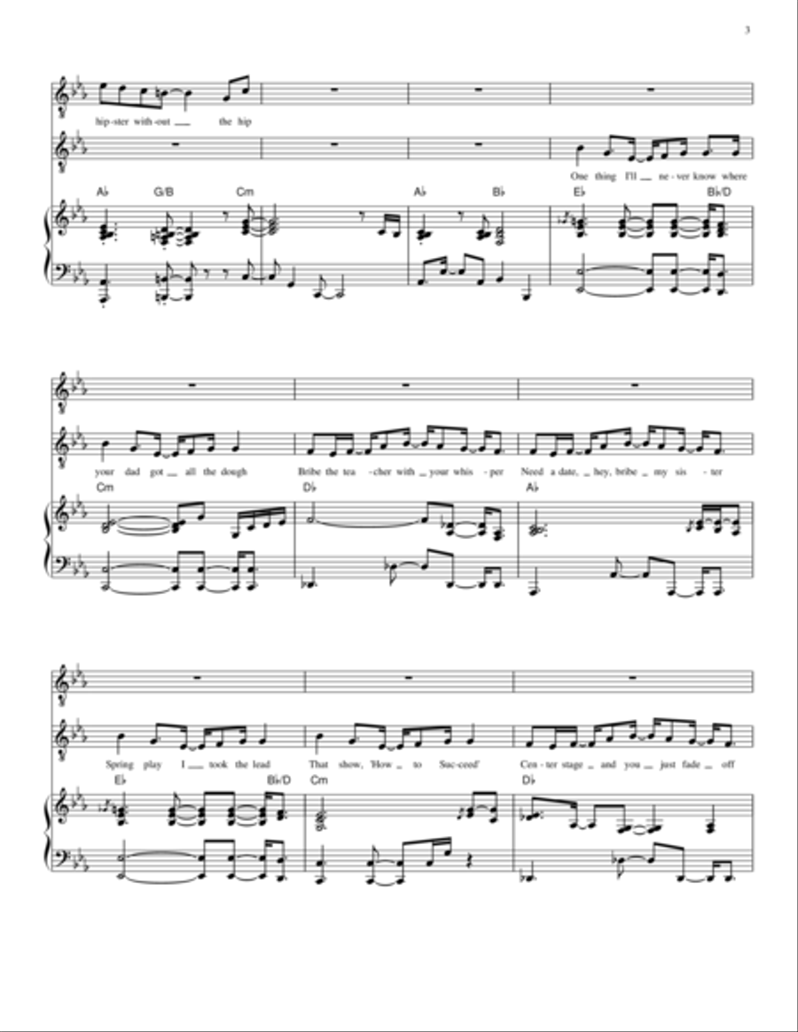 Hipster Without The Hip - Relative Talent, the musical Piano scores gallery preview page 3