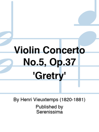 Book cover for Violin Concerto No.5, Op.37 'Gretry'