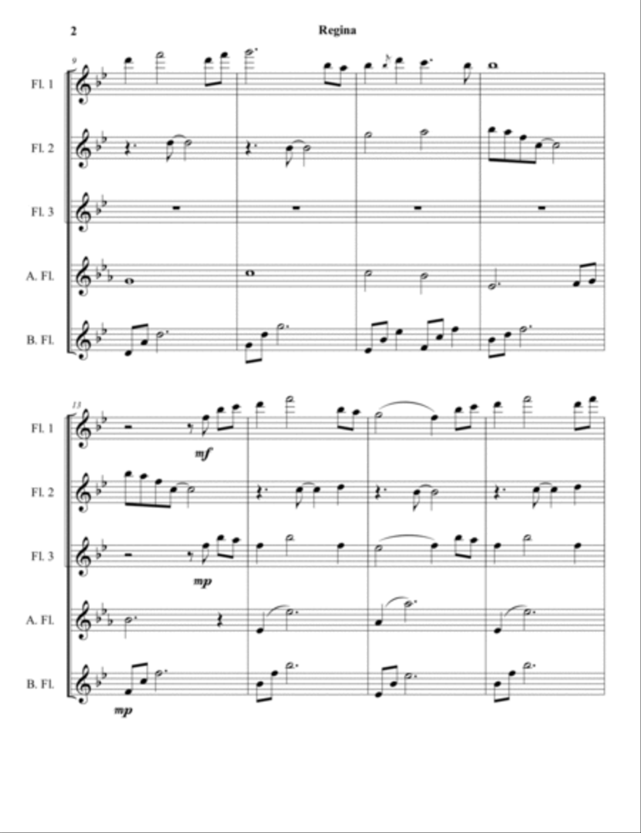 Regina (Flute Choir Arrangement) Flute Choir scores gallery preview page 3