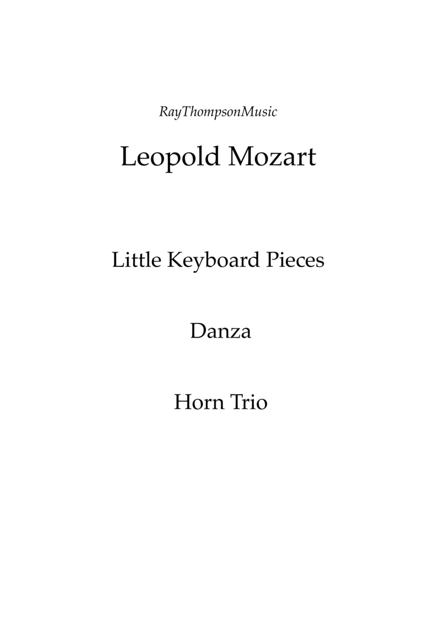 Mozart (Leopold): Little Keyboard Pieces from Notenbuch für Wolfgang- Danza - horn trio image number null