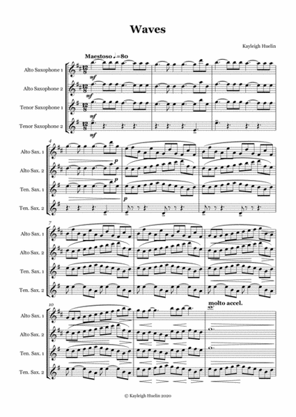 Waves - Saxophone quartet (AATT) image number null