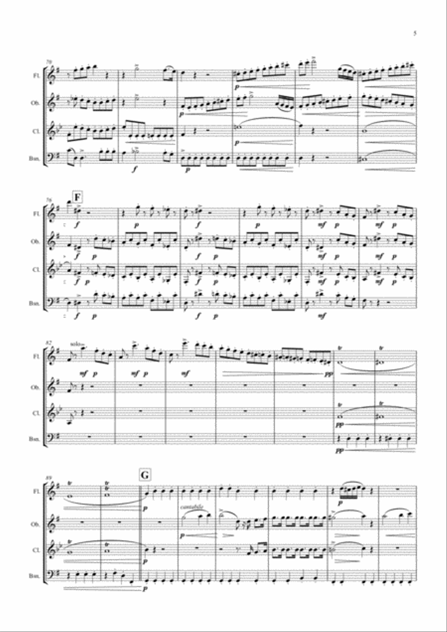The Barber of Seville - Overture - Wind Quartet Woodwind Quartet scores gallery preview page 5