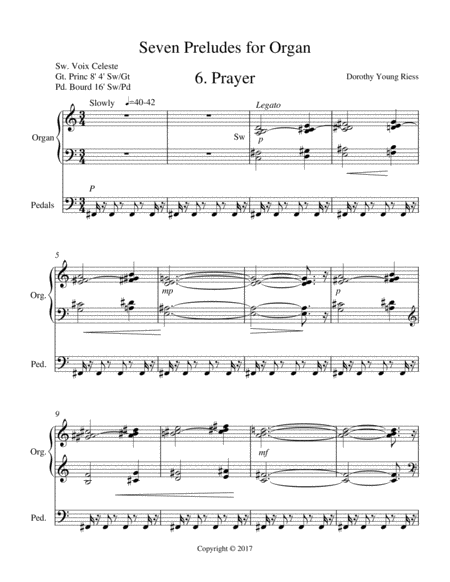 Seven Preludes for Organ, 6. Prayer image number null