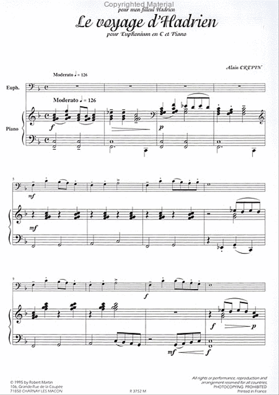 Voyage d'adrien, pour tuba, euphonium, saxhorns Euphonium scores gallery preview page 2