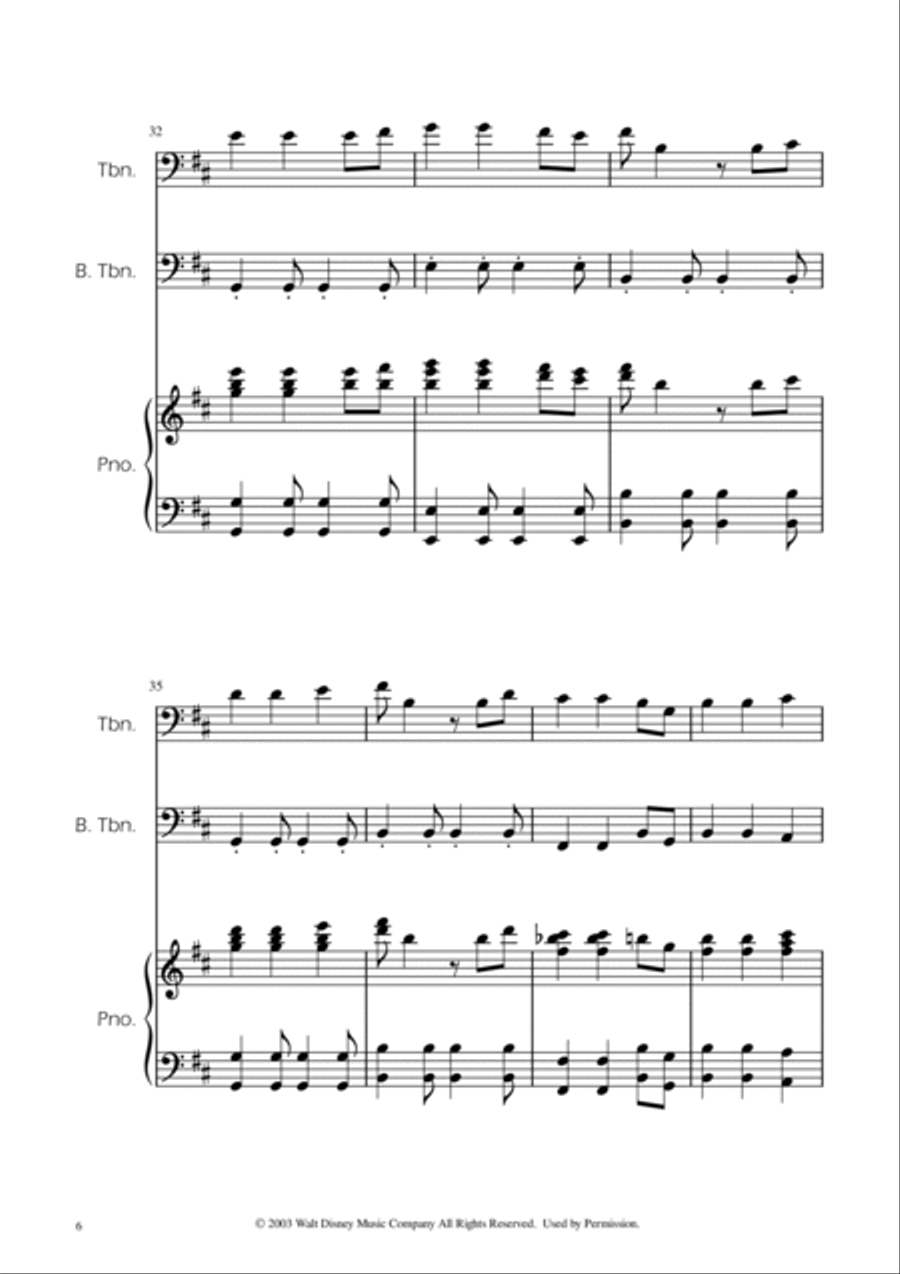 He's A Pirate Trombone Duet scores gallery preview page 6
