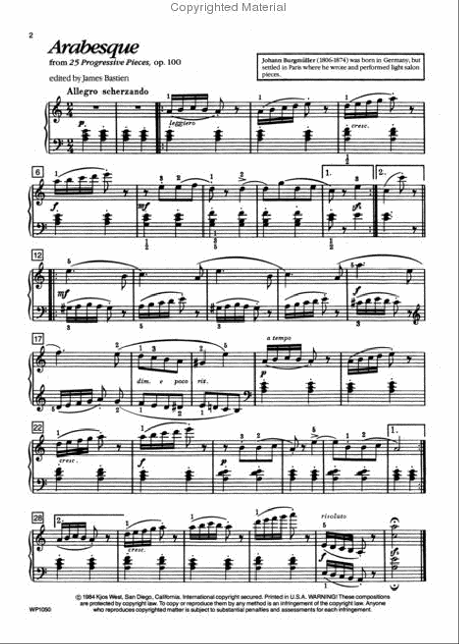 Arabesque and Ballade Piano Method scores gallery preview page 2