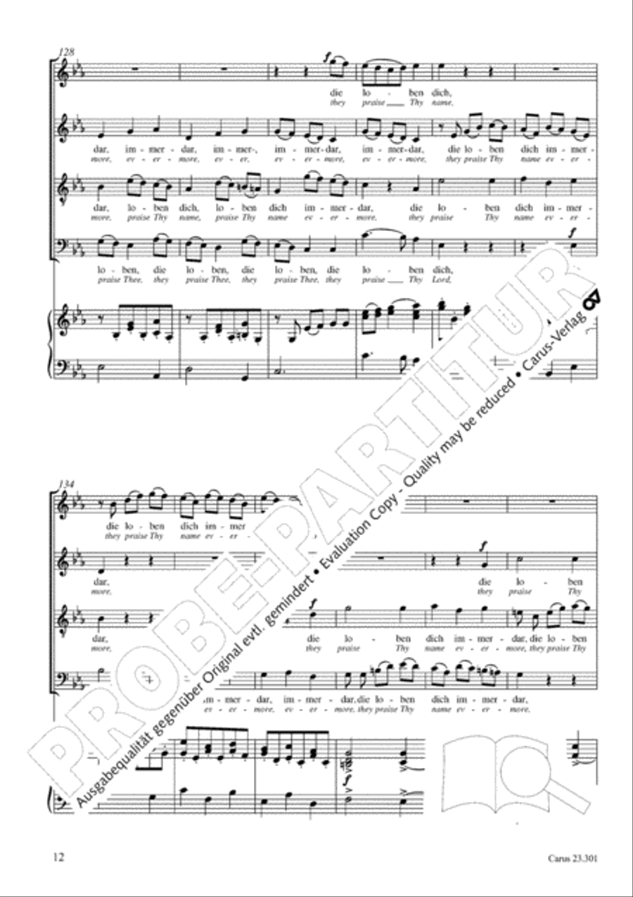How beautiful is thy dwelling place (Wie lieblich sind deine Wohnungen) 4-Part scores gallery preview page 13