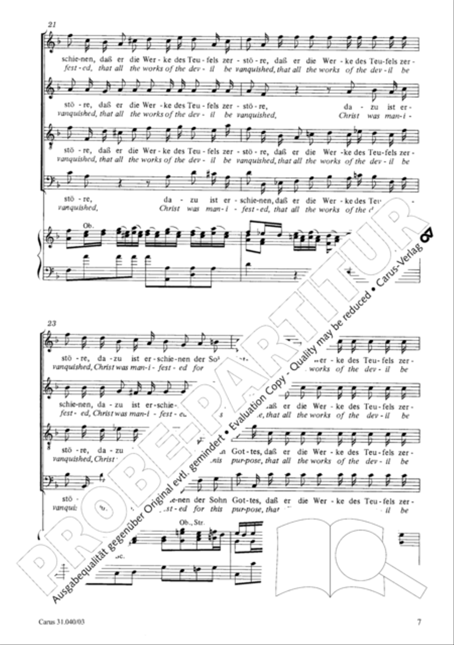 Christ was manifested for this purpose (Dazu ist erschienen der Sohn Gottes) ATB scores gallery preview page 8