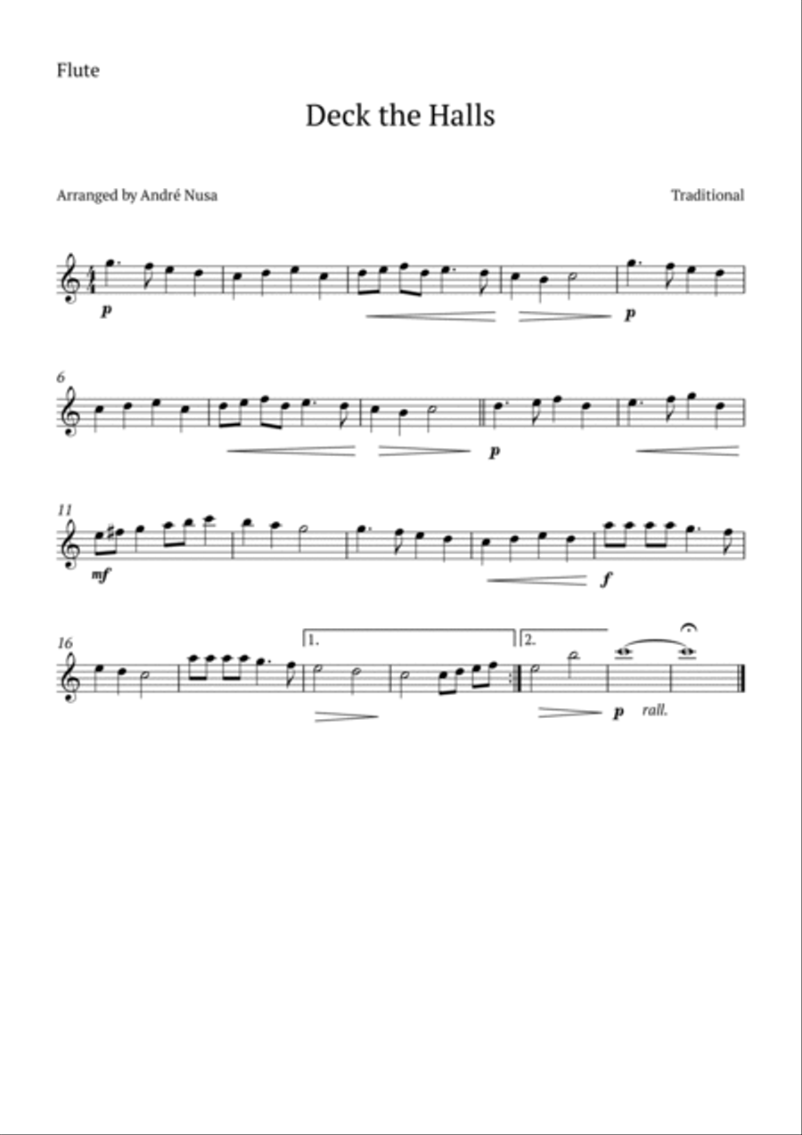 Deck the Halls Woodwind Duet scores gallery preview page 2