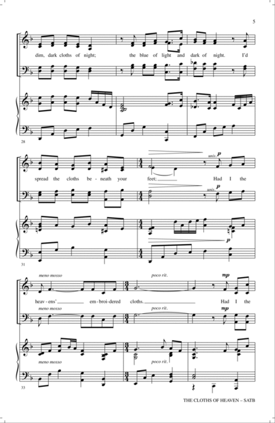 The Cloths Of Heaven The Cloths Of Heaven 4-Part scores gallery preview page 4