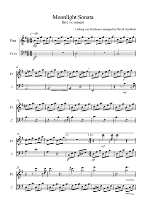 Moonlight Sonata (1st movement) for Flute and Cello Duet