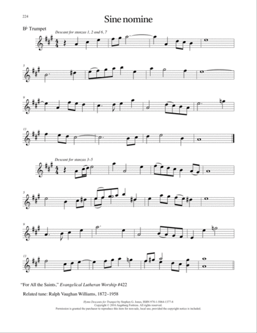Hymn Descants for Trumpet C Trumpet scores gallery preview page 225