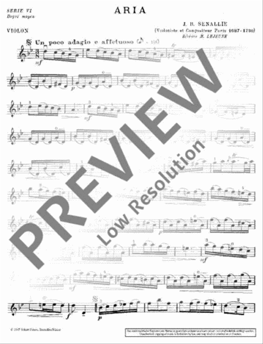 Aria/Sarabande et Courante Violin Solo scores gallery preview page 11