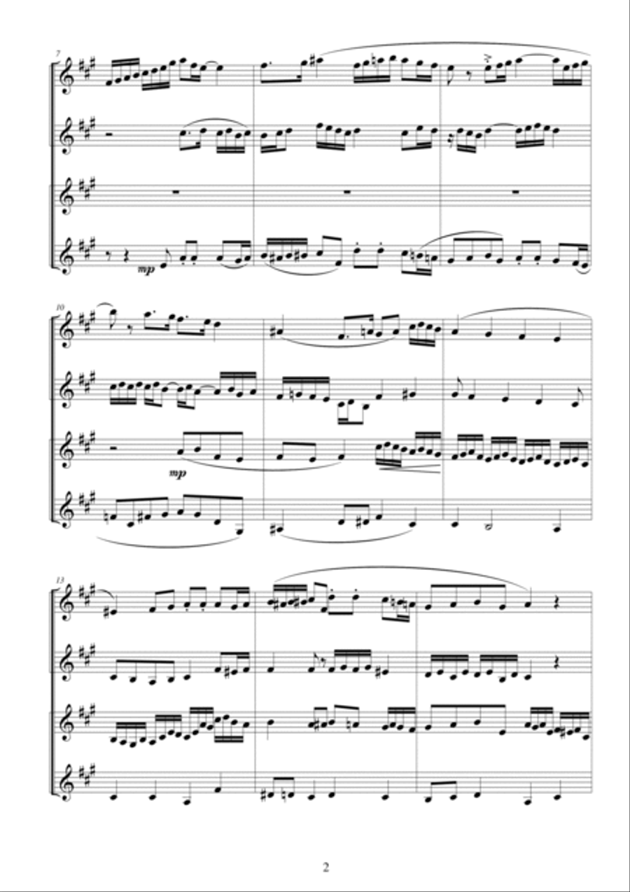 Clarinet Quartet in G major - CS135 Clarinet Quartet scores gallery preview page 2