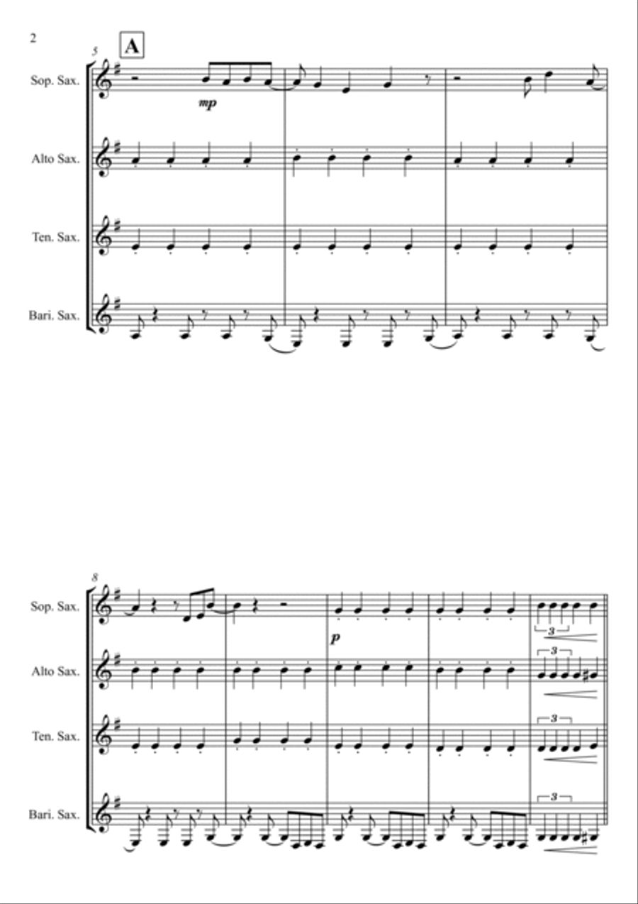 It Must Be Love Saxophone Quartet scores gallery preview page 2