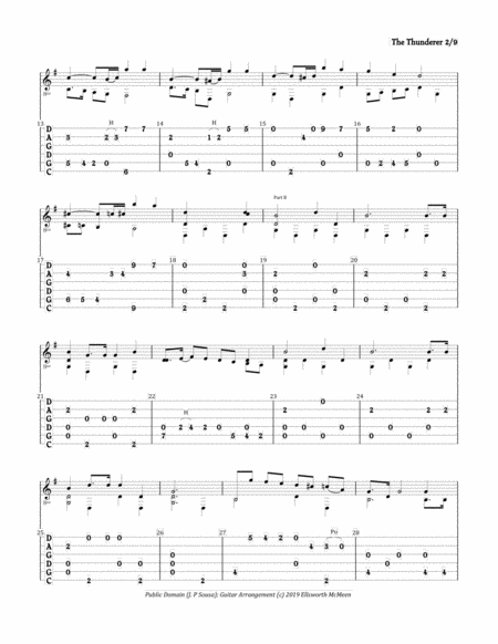 The Thunderer March (For Fingerstyle Guitar Tuned CGDGAD) image number null