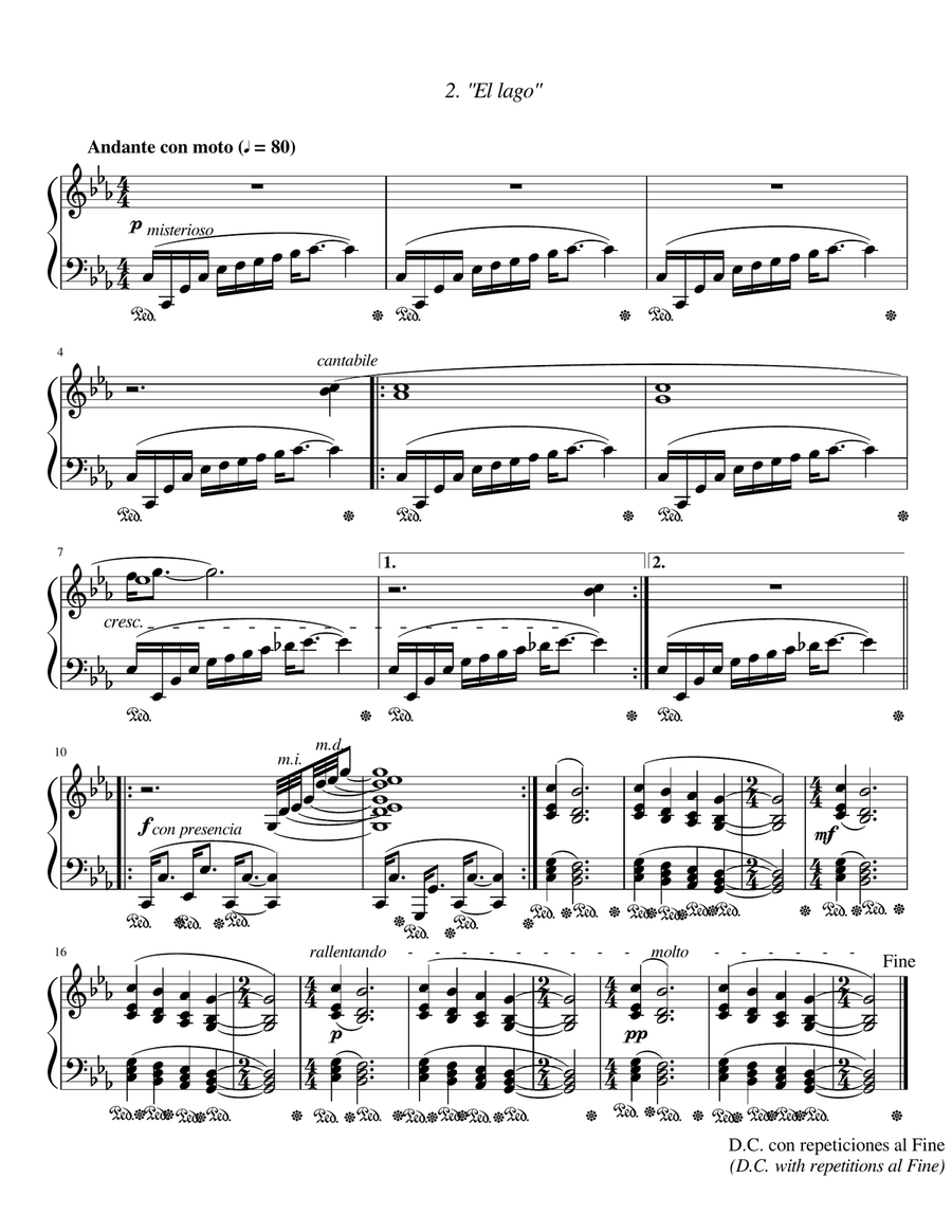 Pinturas Rupestres - 1ra parte - 2. El Lago Piano Solo scores gallery preview page 1