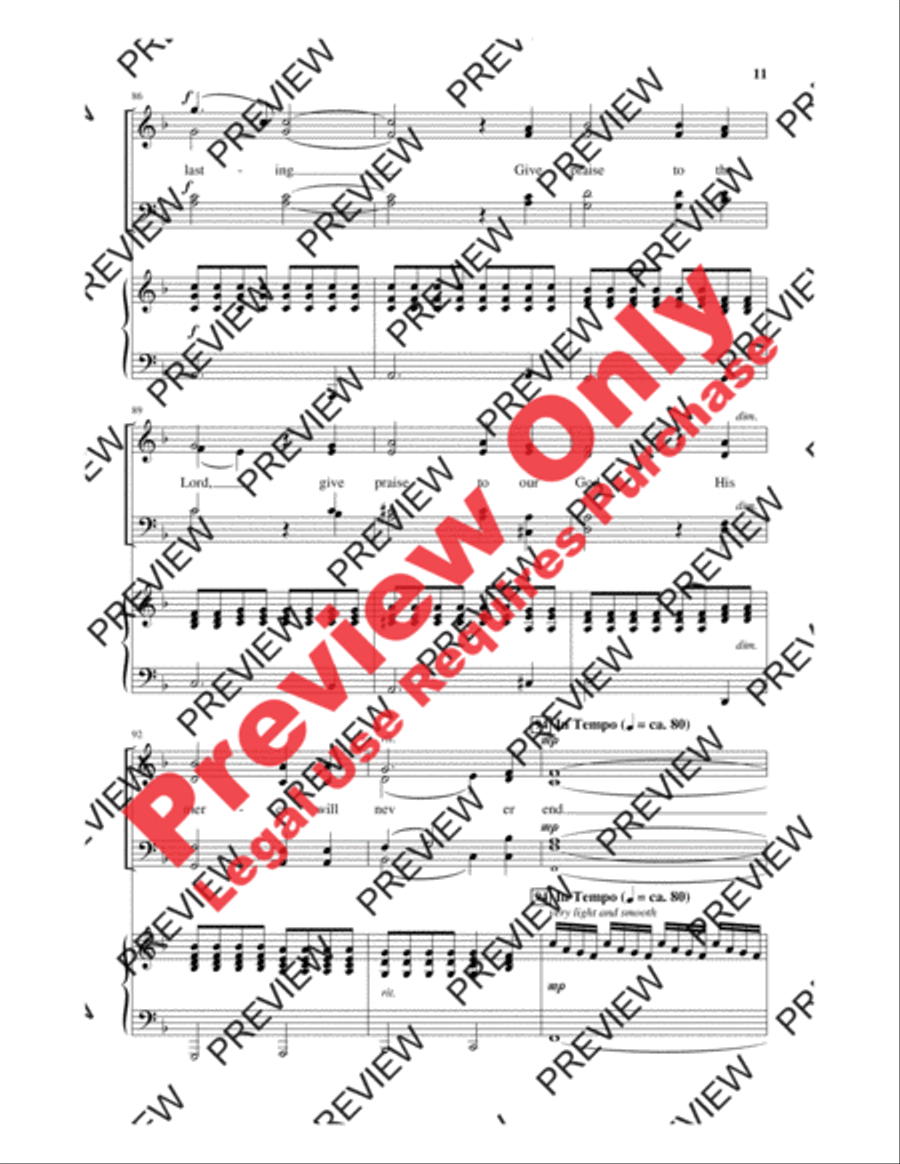 His Enduring Mercy (and Everlasting Love) by Thomas Fettke 4-Part - Sheet Music page 11
