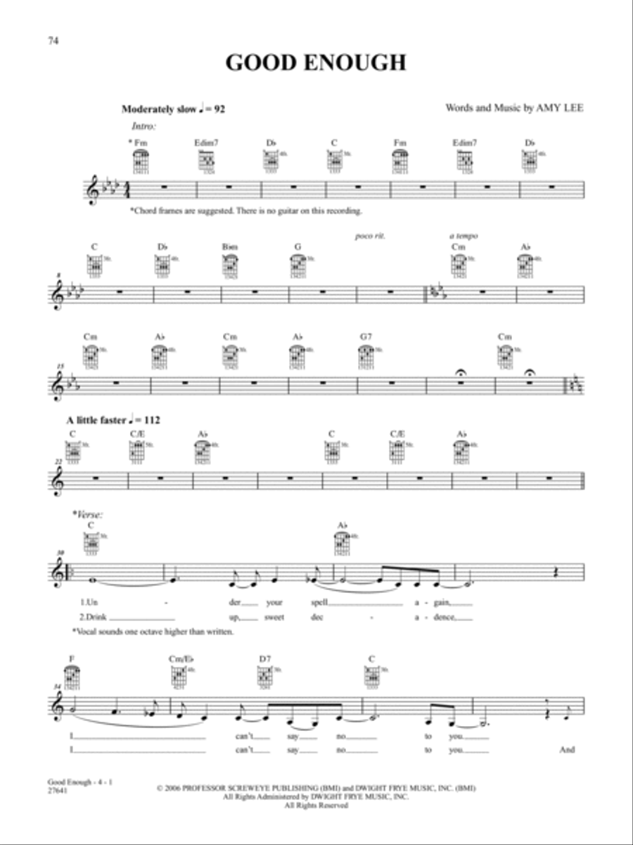 Good Enough Guitar Tablature scores gallery preview page 1