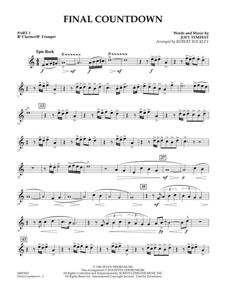 Final Countdown - Pt.1 - Bb Clarinet/Bb Trumpet