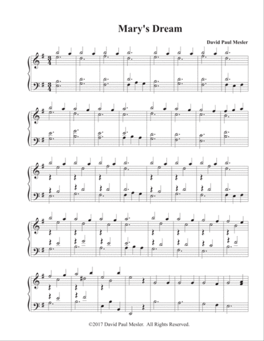 Mary's Dream -- Version 2 Piano Method scores gallery preview page 2