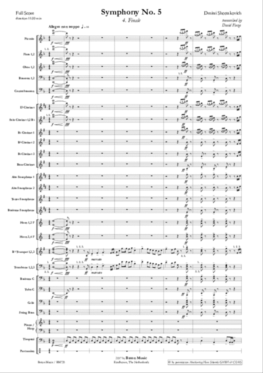 Symphony No. 5 Concert Band scores gallery preview page 2