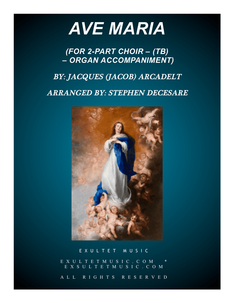 Ave Maria (for 2-part choir (TB) - Organ Accompaniment) TB scores gallery preview page 1