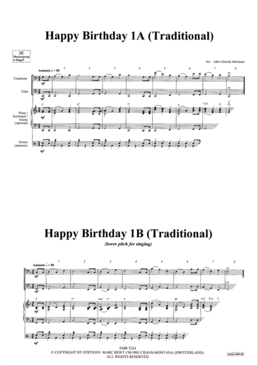 Happy Birthday Brass Ensemble scores gallery preview page 3