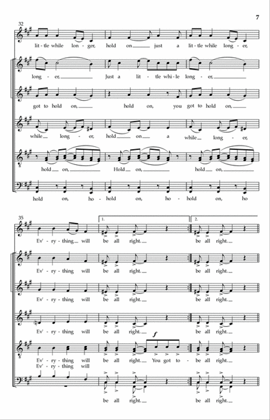 Hold On Just A Little While Longer 4-Part scores gallery preview page 5