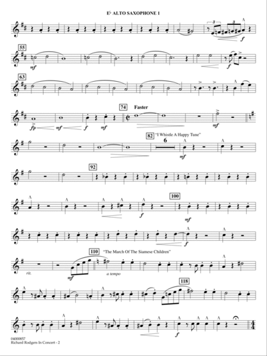 Richard Rodgers in Concert (Medley) (arr. Mac Huff, Paul Murtha) - Eb Alto Saxophone 1 Concert Band scores gallery preview page 2