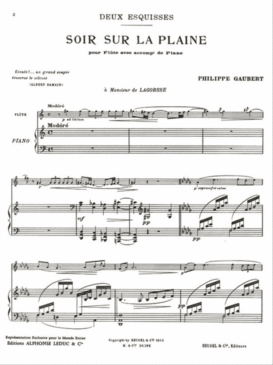 No. 1 Soir sur la Plaine from Two Sketches Flute Solo scores gallery preview page 2
