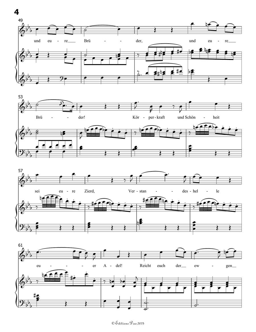 Die ihr des unermeβlichen weltalls, by Mozart, K.V.619, in E flat Major Piano, Vocal scores gallery preview page 6