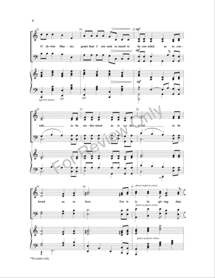 An Instrument of Thy Peace 4-Part scores gallery preview page 4