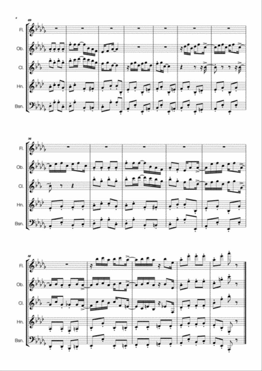 Scott Joplin - Maple Leaf Rag for Wind Quintet Woodwind Quintet scores gallery preview page 6