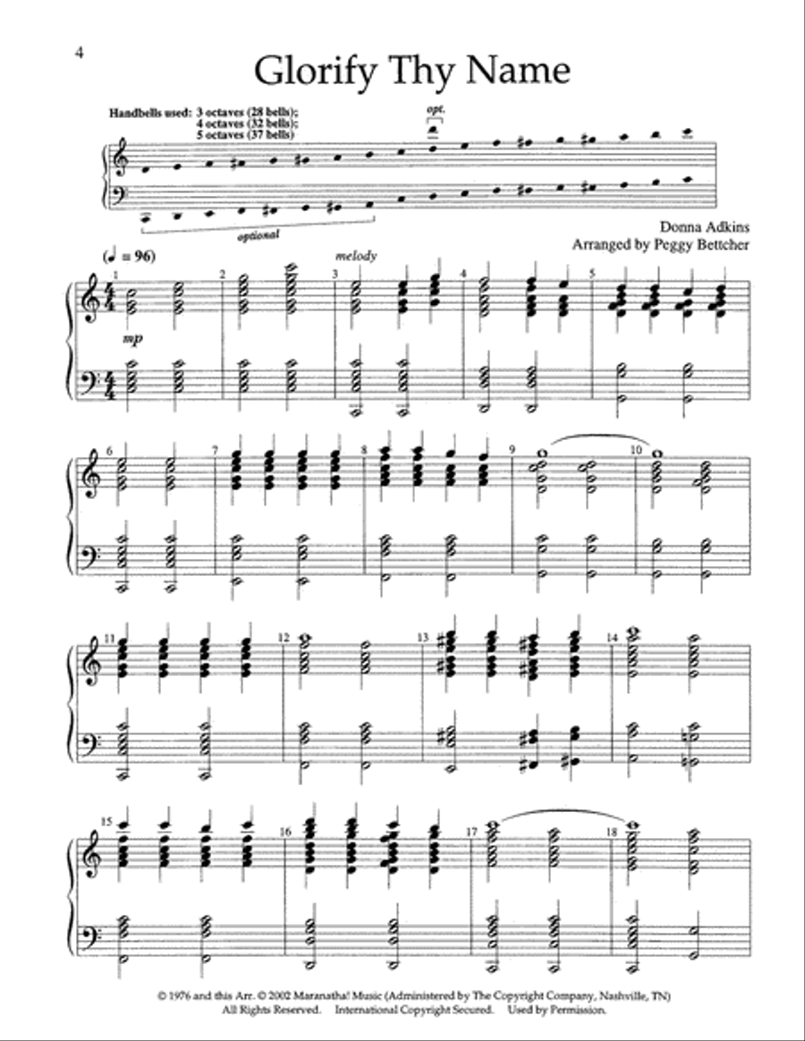 Easy to Ring Praise and Worship 5-Octaves scores gallery preview page 4