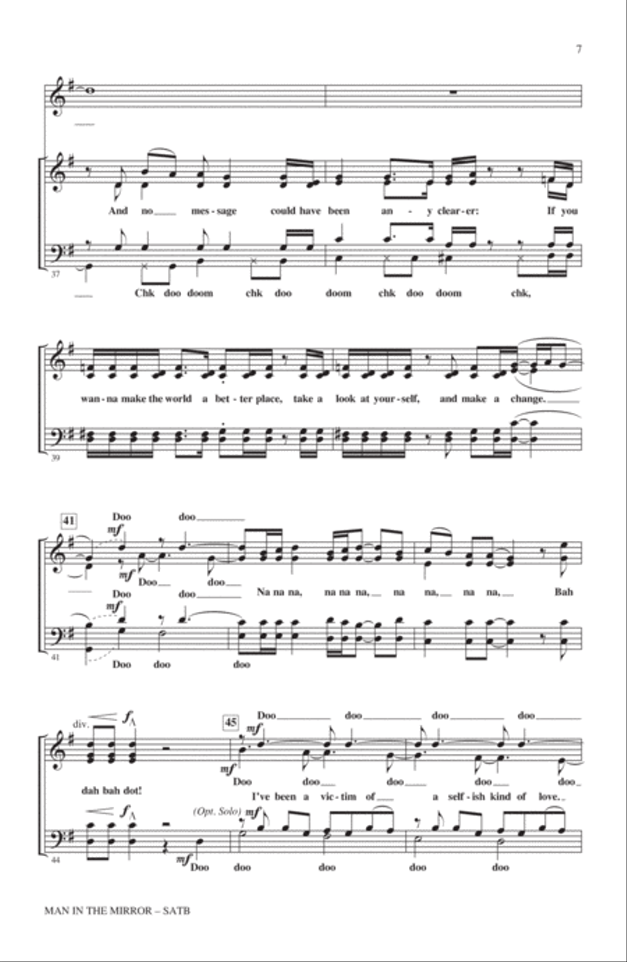 Man In The Mirror (arr. Kirby Shaw) 4-Part scores gallery preview page 6