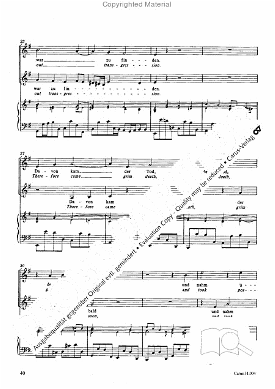 Christ lay in death's cold prison (Christ lag in Todesbanden) 4-Part scores gallery preview page 38