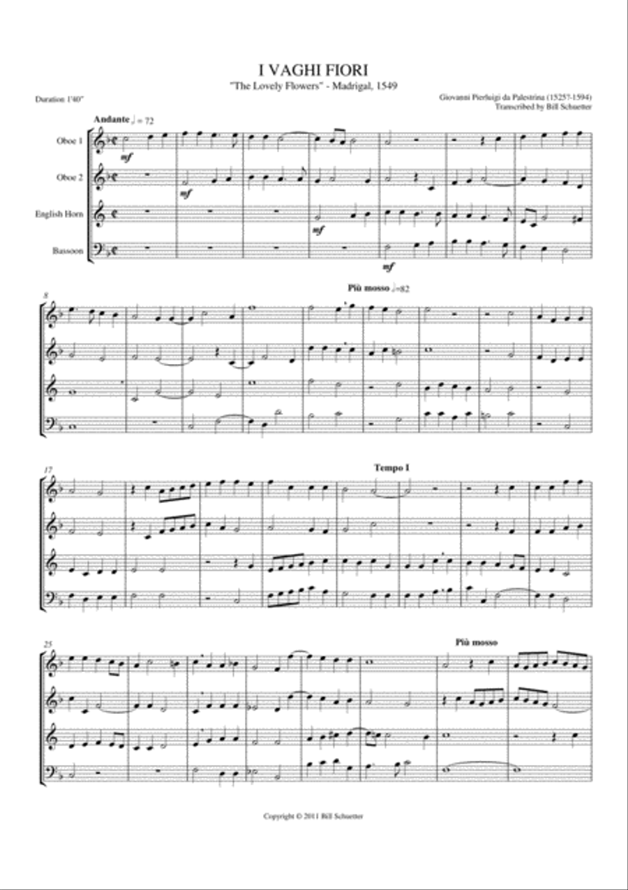 Vaghi Fiori English Horn scores gallery preview page 1