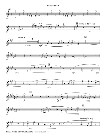 Dreamgirls (Choral Medley) - Bb Trumpet 2