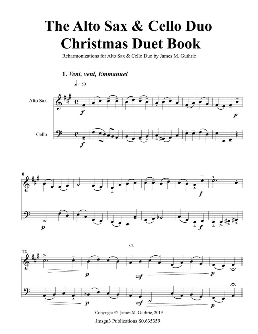 The Alto Sax & Cello Christmas Duet Book The Alto Sax & Cello Christmas Duet Book Alto Saxophone scores gallery preview page 2