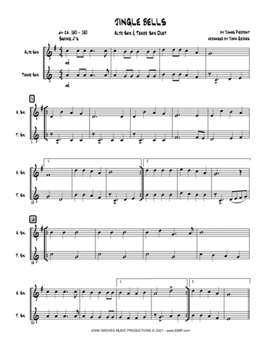 Jingle Bells - Alto Sax & Tenor Sax Duet image number null