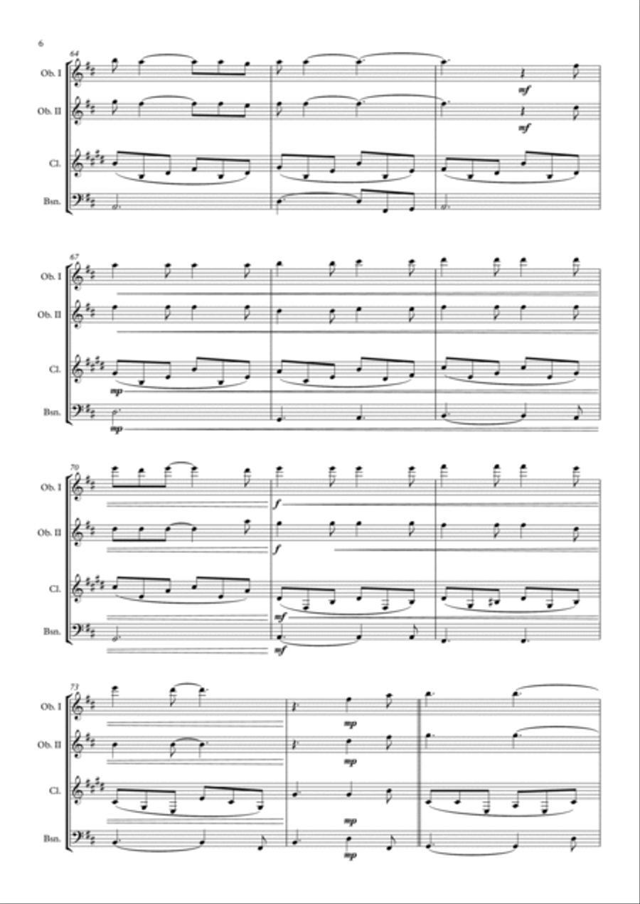 Hallelujah Hallelujah Woodwind Quartet scores gallery preview page 6