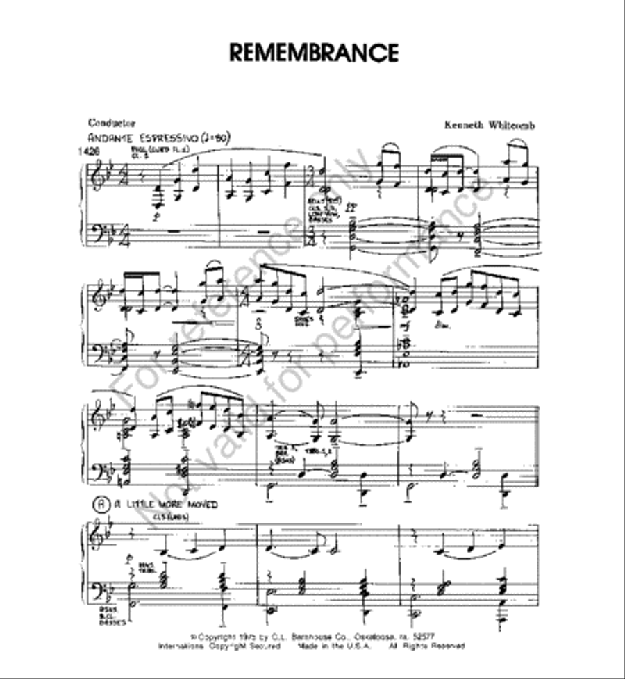 Remembrance Concert Band scores gallery preview page 2